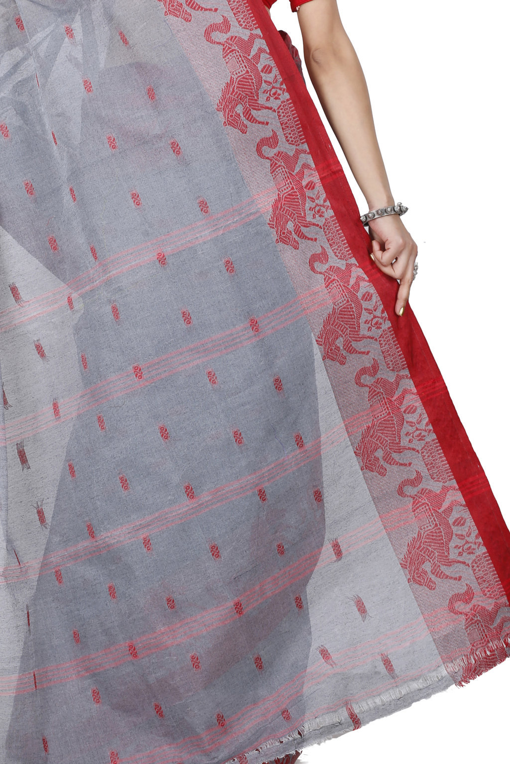 Grey Pure Cotton Indrani Tant Saree (1016)